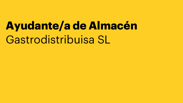 Ayudante/a de Almacén