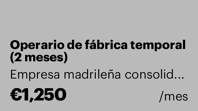 Operario de fábrica temporal (2 meses)