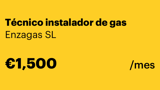 Técnico instalador de gas
