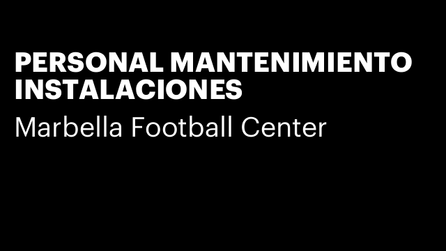 PERSONAL MANTENIMIENTO INSTALACIONES
