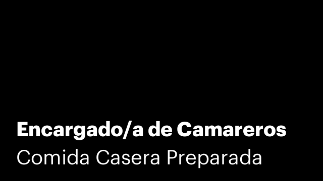 Encargado/a de Camareros