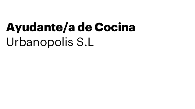 Ayudante/a de Cocina