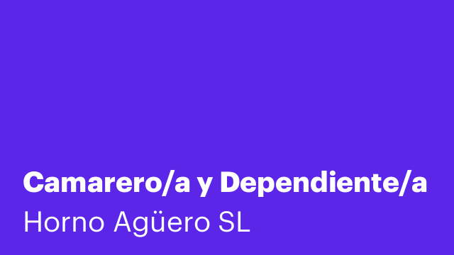Camarero/a y Dependiente/a