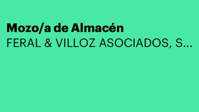 Mozo/a de Almacén