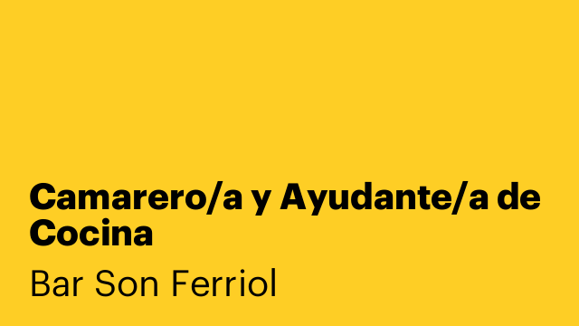Camarero/a y Ayudante/a de Cocina