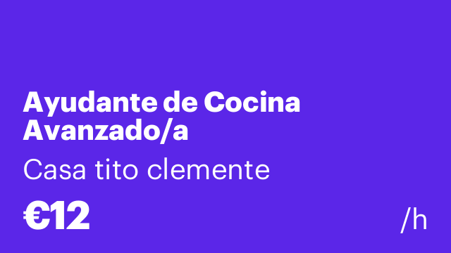 Ayudante de Cocina Avanzado/a