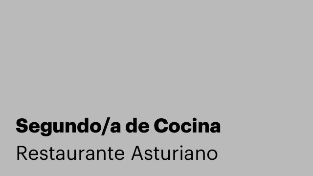 Segundo/a de Cocina