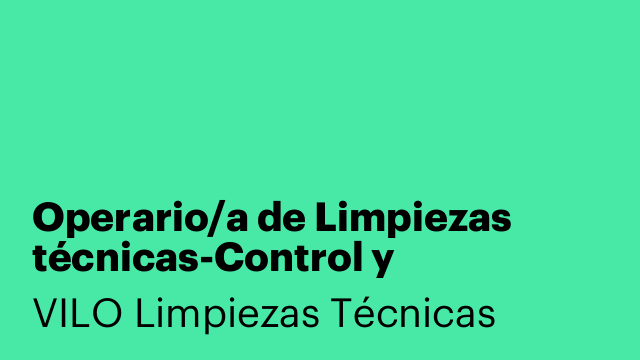 Operario/a de Limpiezas técnicas-Control y Prevención de la Legionella