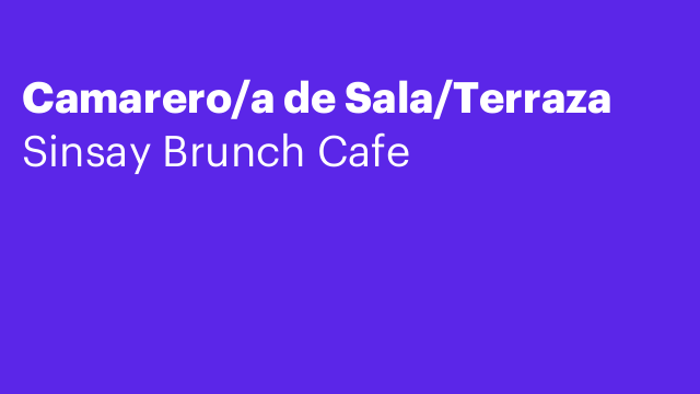 Camarero/a de Sala/Terraza