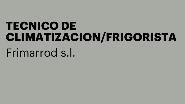 TECNICO DE CLIMATIZACION/FRIGORISTA