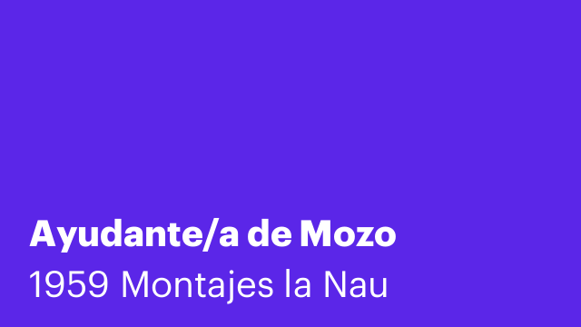 Ayudante/a de Mozo