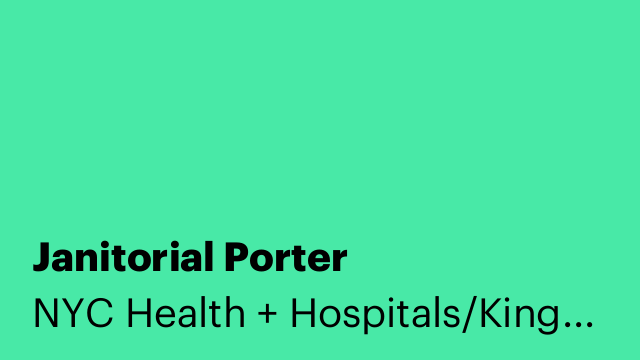 Janitorial Porter