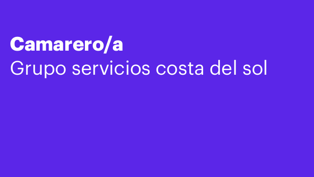 Camarero/a