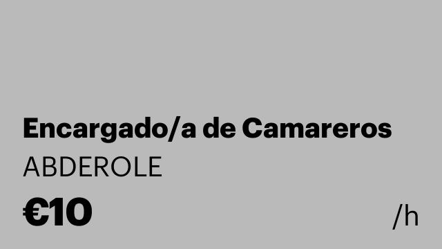 Encargado/a de Camareros