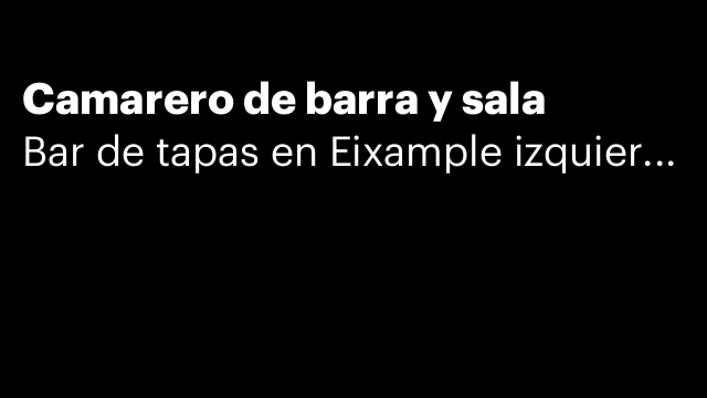 Camarero de barra y sala