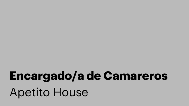 Encargado/a de Camareros