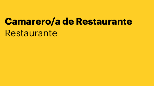 Camarero/a de Restaurante