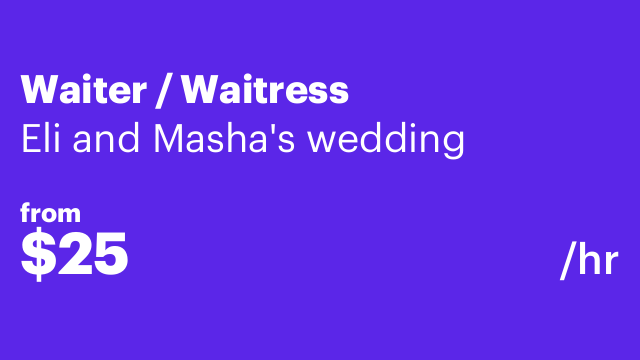 Waiter / Waitress