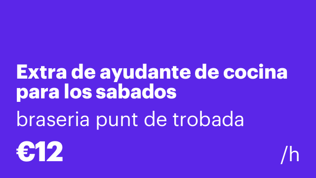 Extra de ayudante de cocina para los sabados