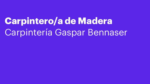 Carpintero/a de Madera