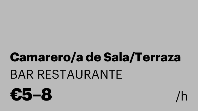 Camarero/a de Sala/Terraza
