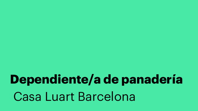 Dependiente/a de panadería