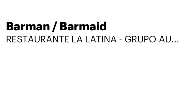 Barman / Barmaid