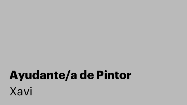 Ayudante/a de Pintor