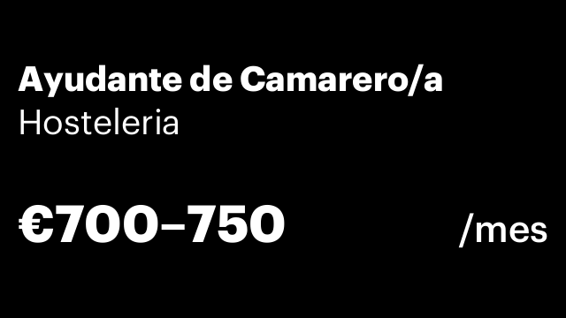Ayudante de Camarero/a