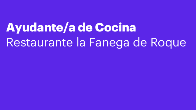 Ayudante/a de Cocina