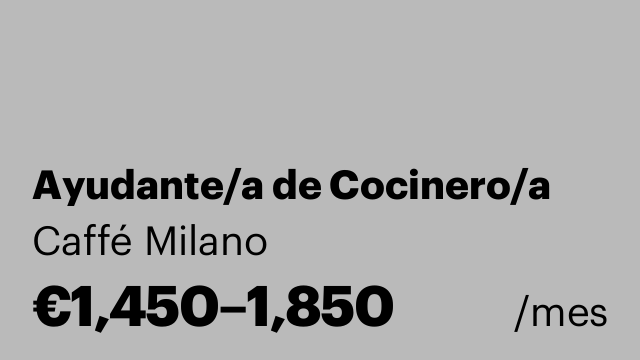 Ayudante/a de Cocinero/a