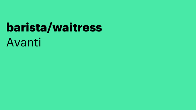 barista/waitress