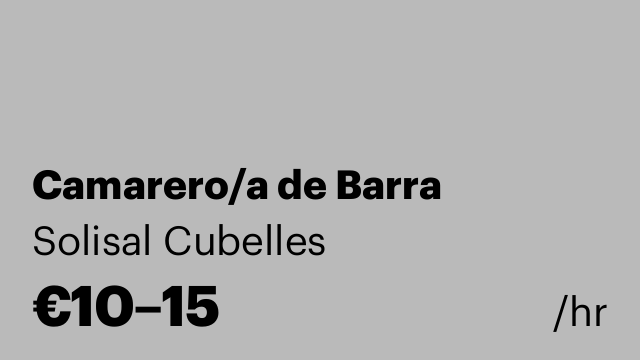Camarero/a de Barra