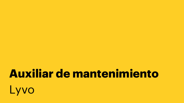 Auxiliar de mantenimiento