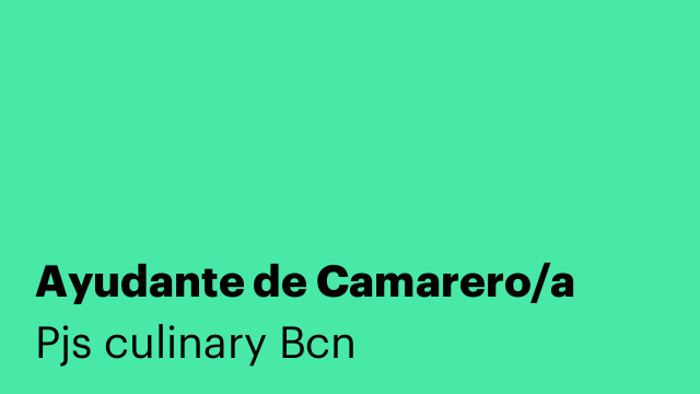 Ayudante de Camarero/a