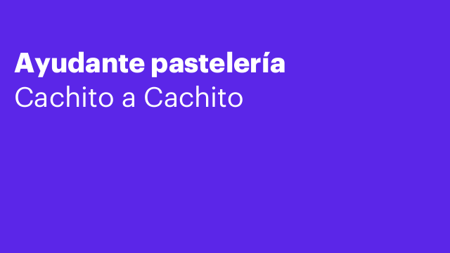 Ayudante pastelería