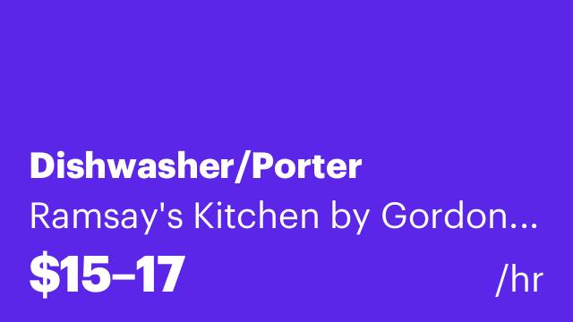 Dishwasher/Porter