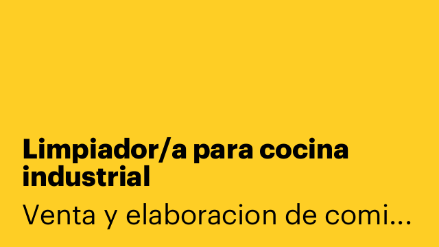 Limpiador/a para cocina industrial