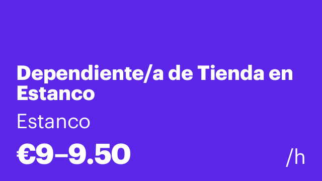 Dependiente/a de Tienda en Estanco