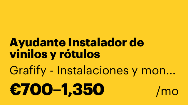 Ayudante Instalador de vinilos y rótulos
