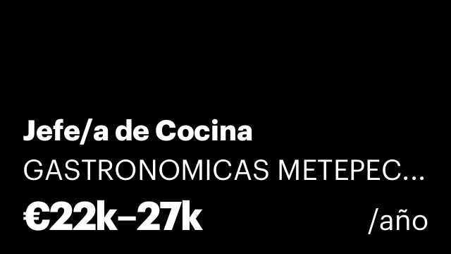 Jefe/a de Cocina