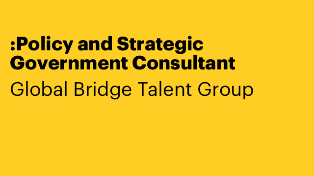 :Policy and Strategic Government Consultant