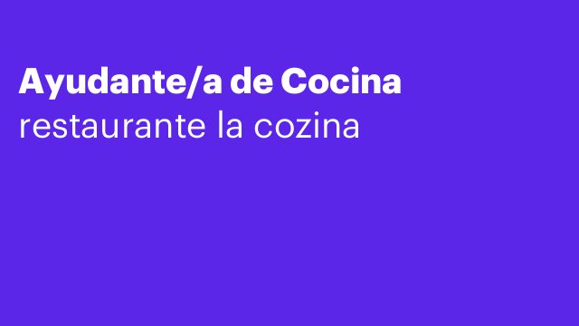 Ayudante/a de Cocina