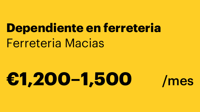 Dependiente en ferreteria