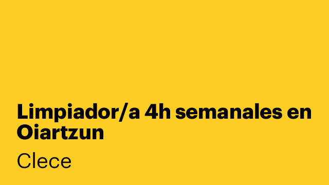 Limpiador/a 4h semanales en Oiartzun