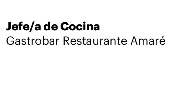 Jefe/a de Cocina
