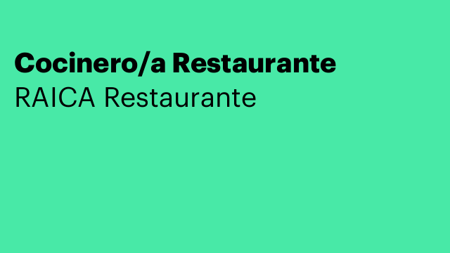 Cocinero/a Restaurante