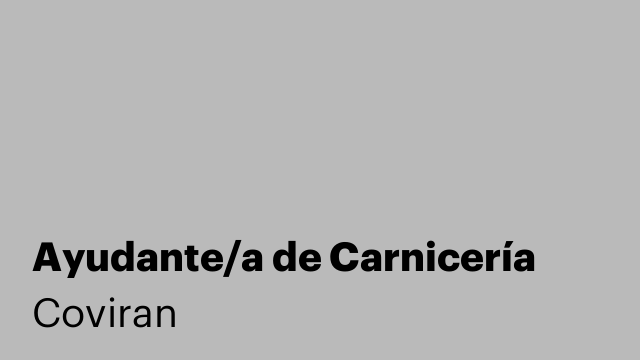 Ayudante/a de Carnicería