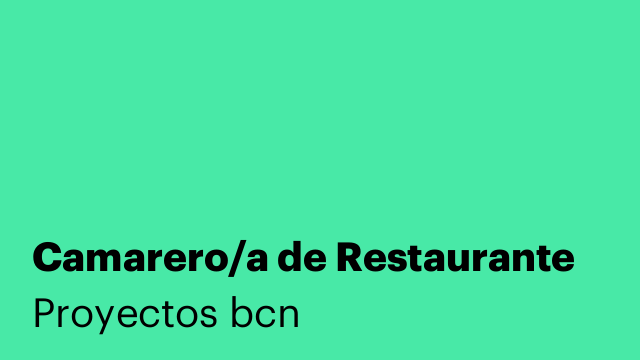 Camarero/a de Restaurante