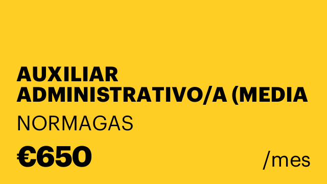 AUXILIAR ADMINISTRATIVO/A (MEDIA JORNADA – TELETRABAJO)